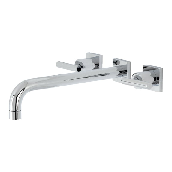 Kingston Brass KS6051CML Manhattan Two-Handle Wall Mount Roman Tub Faucet, Polished Chrome