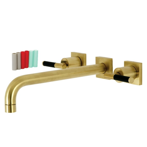 Kingston Brass KS6057CKL Kaiser Two-Handle Wall Mount Roman Tub Faucet, Brushed Brass