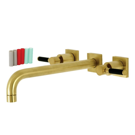 Kingston Brass KS6057DKL Kaiser Two-Handle Wall Mount Roman Tub Faucet, Brushed Brass