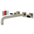 thumbnail image 1 of Kingston Brass KS6058CKL Kaiser Two-Handle Wall Mount Roman Tub Faucet, Brushed Nickel, 1 of 7