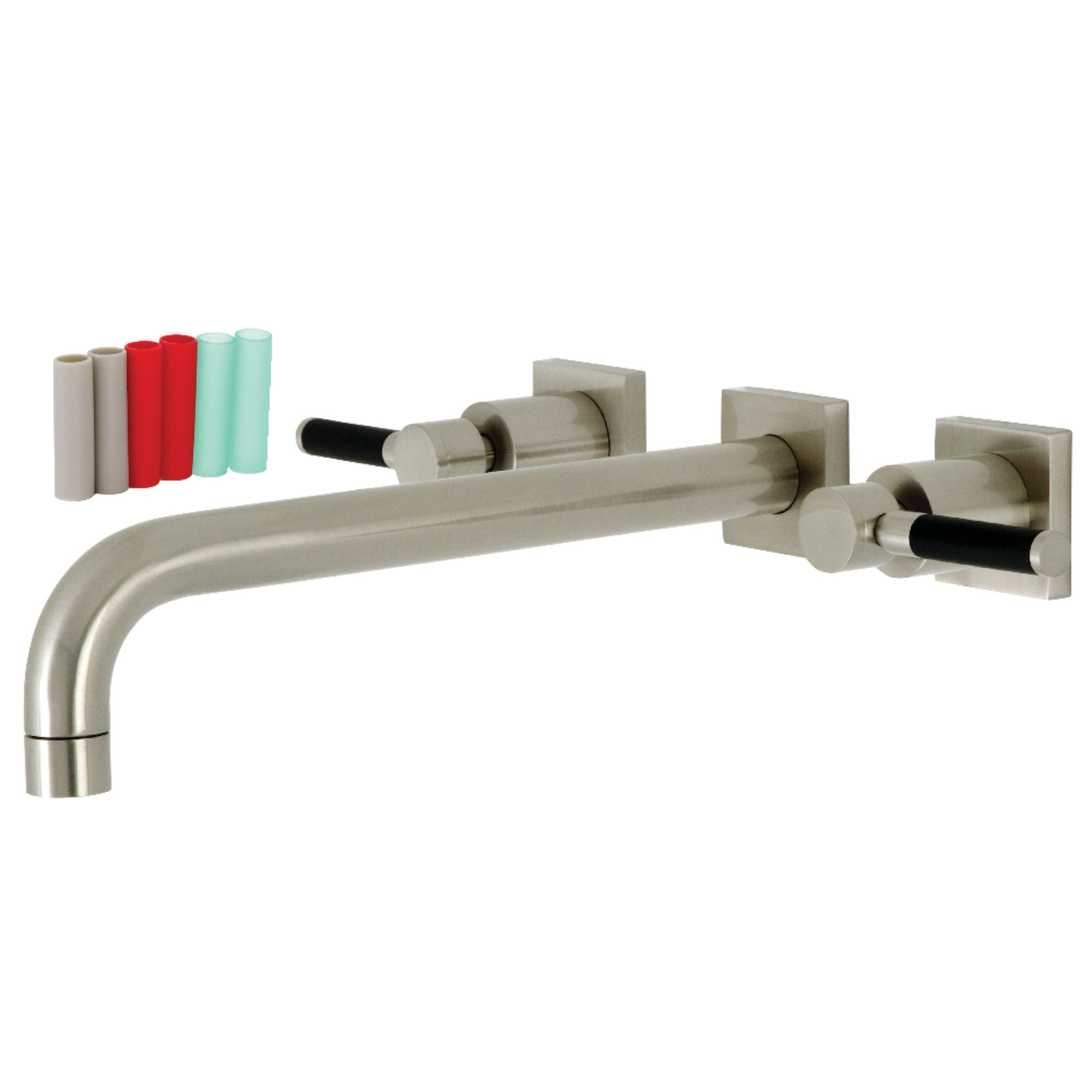 Kingston Brass KS6058DKL Kaiser Two-Handle Wall Mount Roman Tub Faucet, Brushed Nickel
