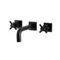 thumbnail image 1 of Kingston Brass KS6120DX Concord Double-Handle Wall Mount Bathroom Faucet, Matte Black, 1 of 8