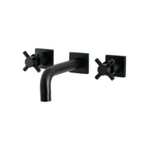 Kingston Brass KS6120DX Concord Double-Handle Wall Mount Bathroom Faucet, Matte Black