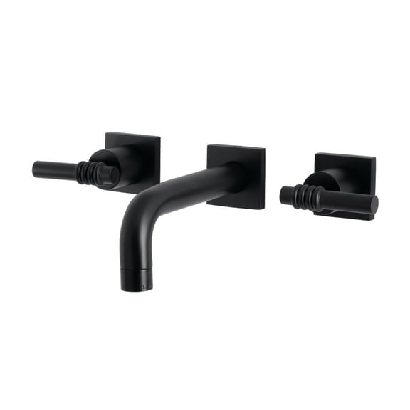 Kingston Brass KS6120ML Milano Double-Handle Wall Mount Bathroom Faucet, Matte Black
