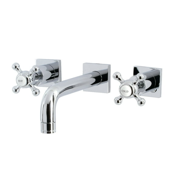 Kingston Brass KS6121BX Metropolitan Double-Handle Wall Mount Bathroom Faucet, Polished Chrome
