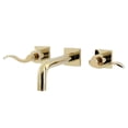 thumbnail image 1 of Kingston Brass KS6122DFL NuWave Double-Handle Wall Mount Bathroom Faucet, Polished Brass, 1 of 8