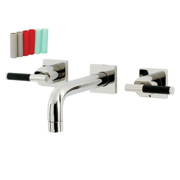 Kingston Brass KS6126CKL Kaiser Double-Handle Wall Mount Bathroom Faucet, Polished Nickel