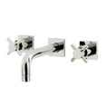 thumbnail image 1 of Kingston Brass KS6126DX Concord Double-Handle Wall Mount Bathroom Faucet, Polished Nickel, 1 of 8