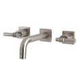 thumbnail image 1 of Kingston Brass KS6128ML Milano Double-Handle Wall Mount Bathroom Faucet, Brushed Nickel, 1 of 8