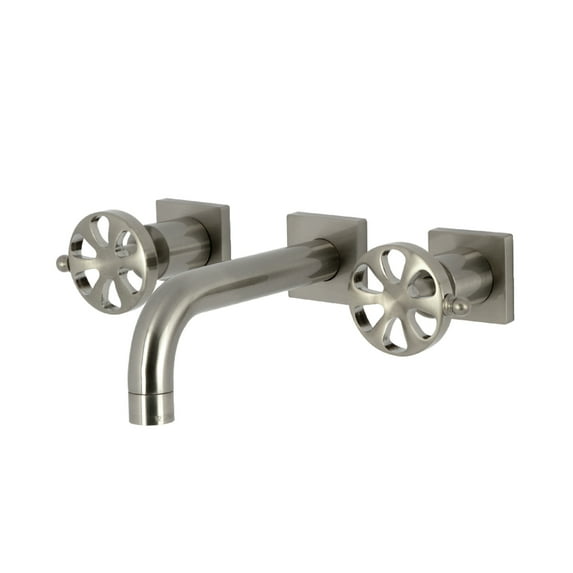 Kingston Brass KS6128RX Belknap Double-Handle Wall Mount Bathroom Faucet, Brushed Nickel