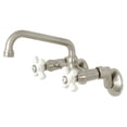 thumbnail image 1 of Kingston Brass KS613SN Kingston Two Handle Wall Mount Kitchen Faucet, Brushed Nickel, 1 of 2