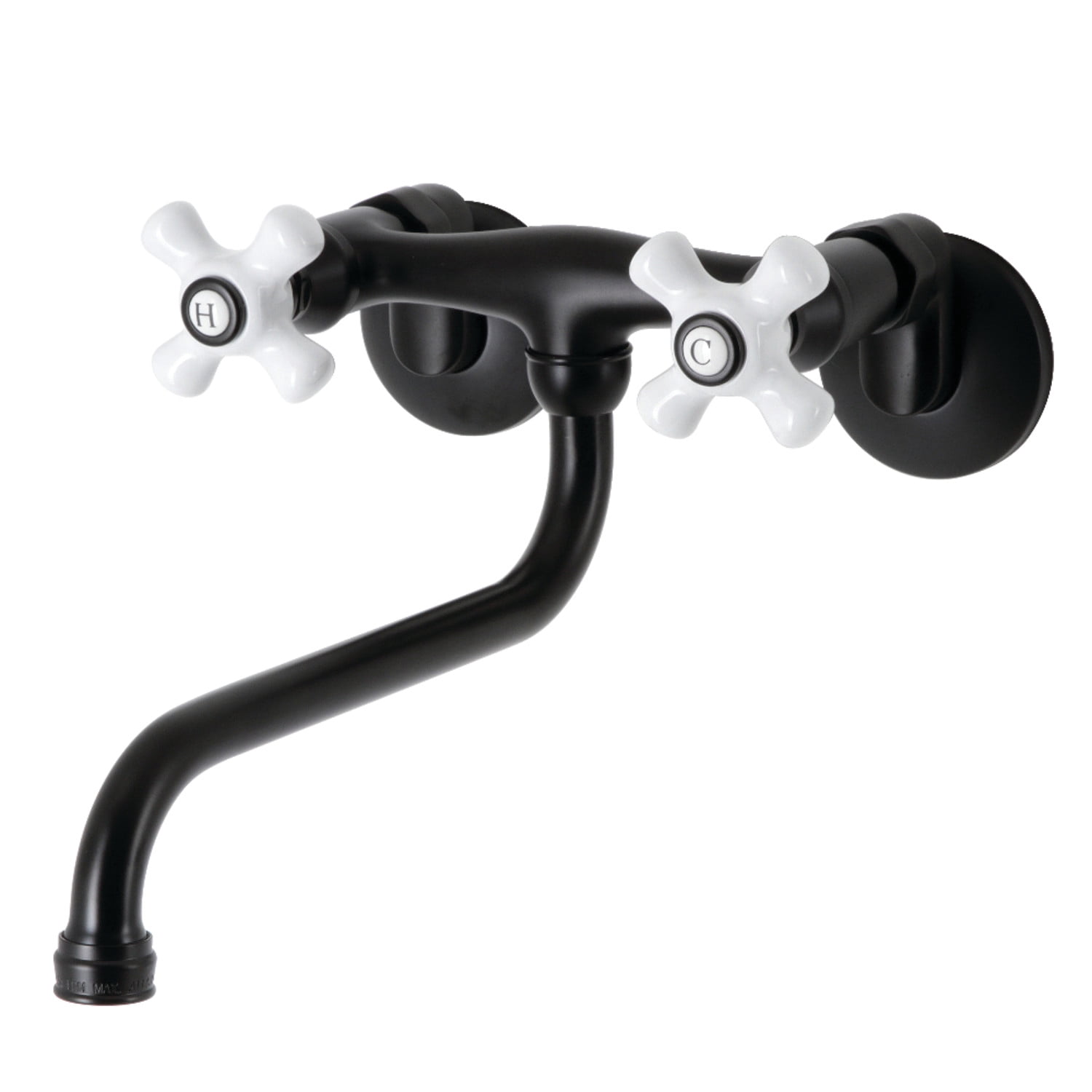 Kingston Brass KS615MB Wall Mount Bathroom Faucet, Matte Black
