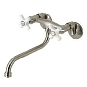 Kingston Brass KS615SN Wall Mount Bathroom Faucet, Brushed Nickel