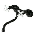 thumbnail image 1 of Kingston Brass KS616MB Wall Mount Bathroom Faucet, Matte Black, 1 of 5