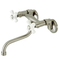 Kingston Brass KS616SN Wall Mount Bathroom Faucet, Brushed Nickel