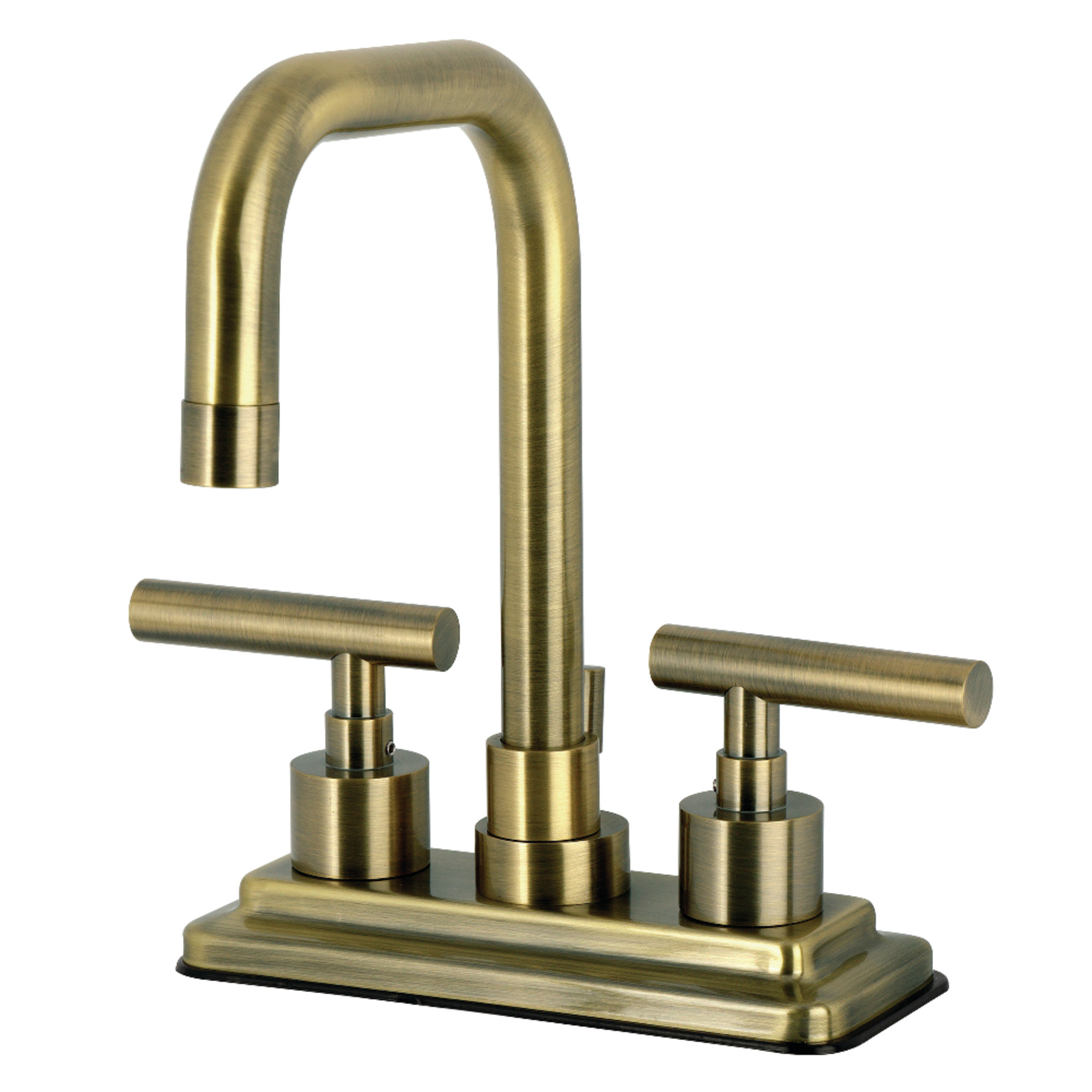 Brass KS6643CML Manhattan Double-Handle 4" Centerset Bathroom Faucet with Brass Pop-Up, Antique Brass at Walmart