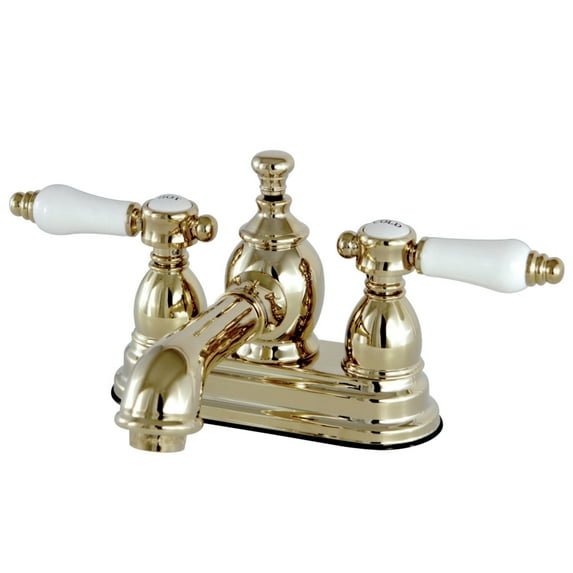 Kingston Brass KS7002BPL 4 in. Centerset Bathroom Faucet, Polished Brass