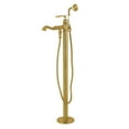 thumbnail image 1 of Kingston Brass KS7017RL Royale Freestanding Tub Faucet with Hand Shower, Brushed Brass, 1 of 8