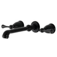 thumbnail image 1 of Kingston Brass KS7020BL English Country Two-Handle Wall Mount Roman Tub Faucet, Matte Black, 1 of 6