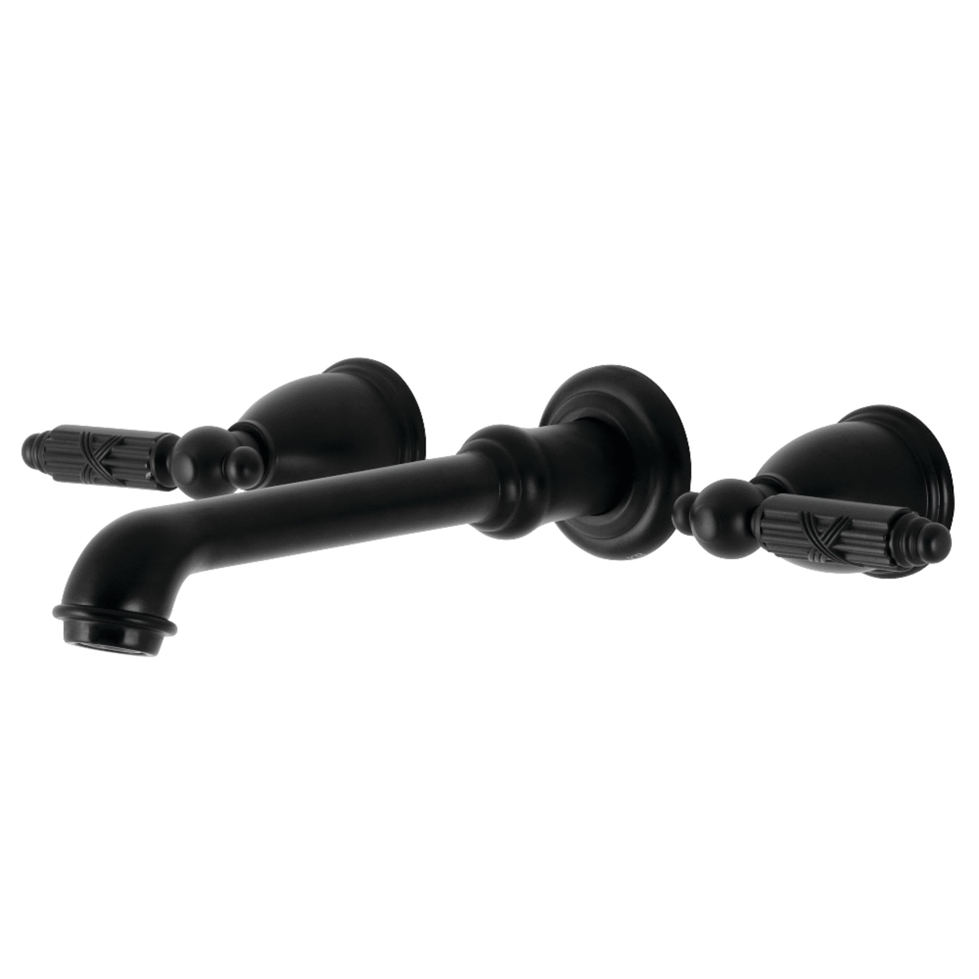 Kingston Brass KS7020GL Georgian Two-Handle Wall Mount Roman Tub Faucet, Matte Black