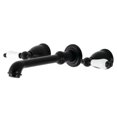 thumbnail image 1 of Kingston Brass KS7020PL English Vintage Two-Handle Wall Mount Roman Tub Faucet, Matte Black, 1 of 6