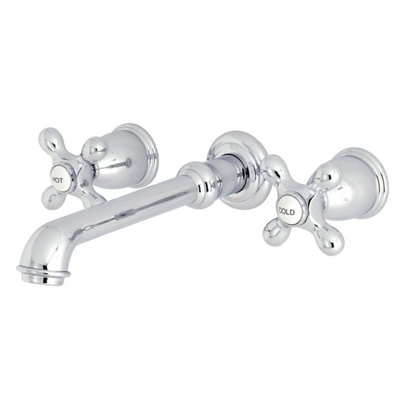Kingston Brass KS7021AX English Country Two-Handle Wall Mount Roman Tub Faucet, Polished Chrome