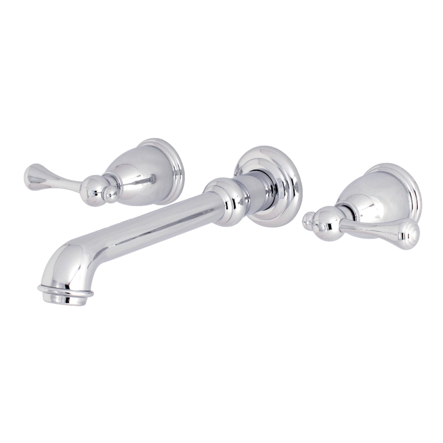 Polished Chrome Two-Handle Wall Mount Roman Tub Faucet