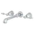 thumbnail image 1 of Kingston Brass KS7021NL Naples Two-Handle Wall Mount Roman Tub Faucet, Polished Chrome, 1 of 2