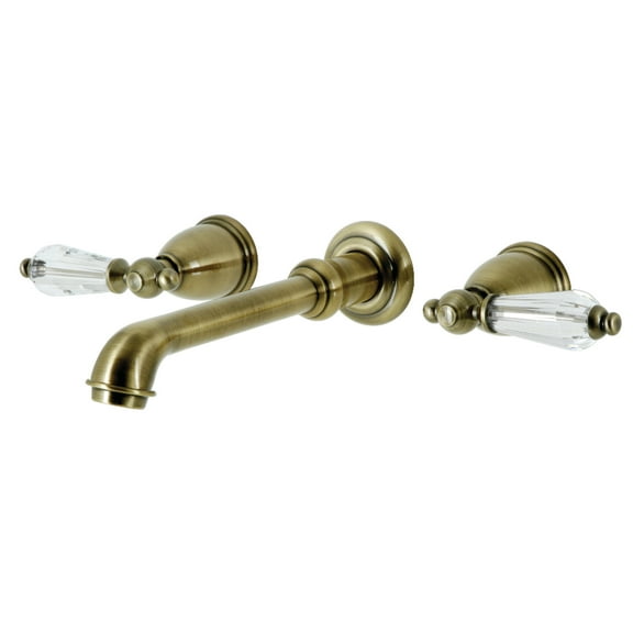 Kingston Brass KS7023WLL Wilshire Two-Handle Wall Mount Roman Tub Faucet, Antique Brass