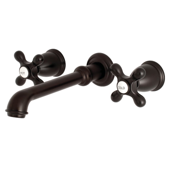 Kingston Brass KS7025AX English Country Two-Handle Wall Mount Roman Tub Faucet, Oil Rubbed Bronze