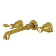 thumbnail image 1 of Kingston Brass KS7027TAL Tudor Two-Handle Wall Mount Roman Tub Faucet, Brushed Brass, 1 of 8