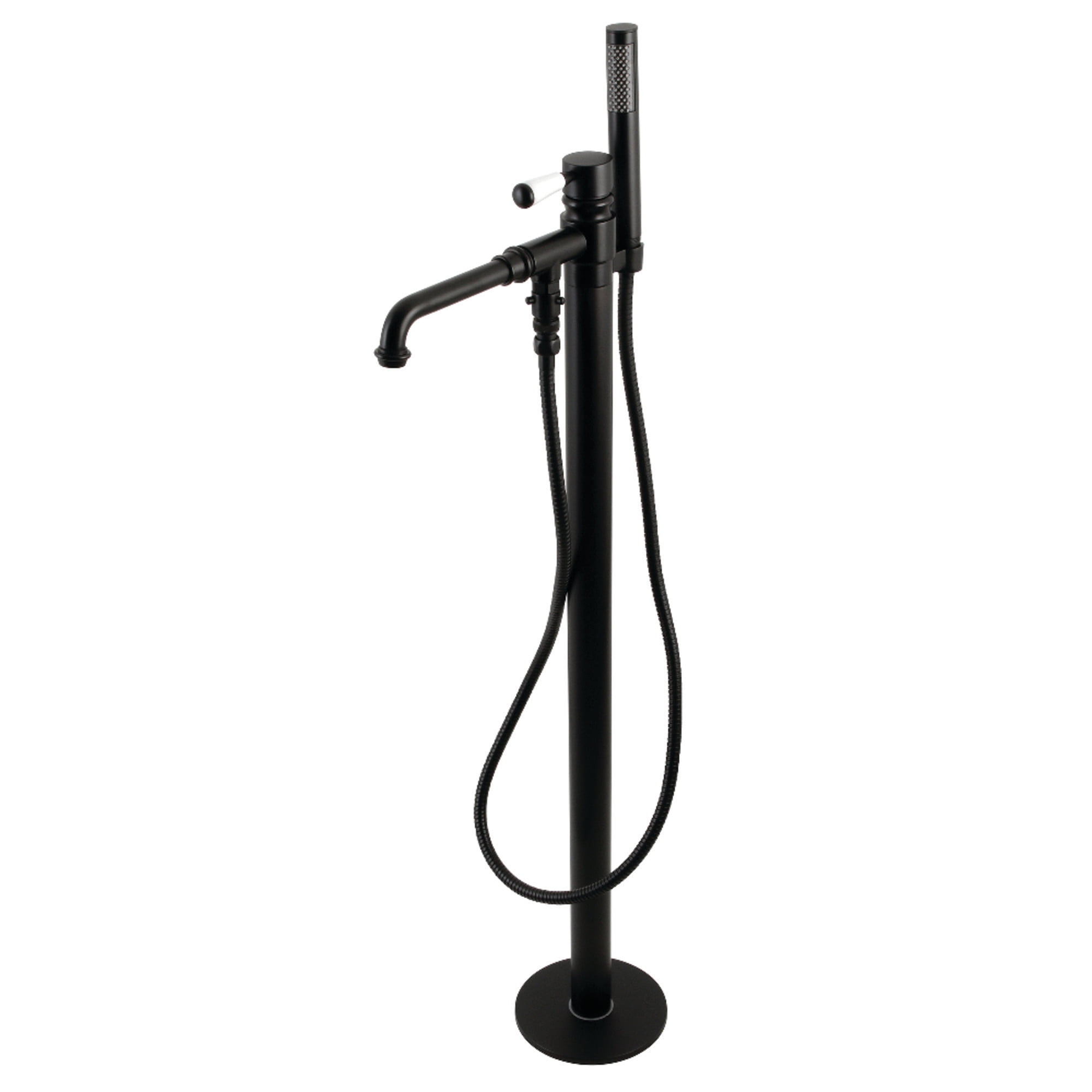 Kingston Brass KS7030DPL Paris Freestanding Tub Faucet with Hand Shower, Matte Black