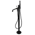 thumbnail image 1 of Kingston Brass KS7030DPL Paris Freestanding Tub Faucet with Hand Shower, Matte Black, 1 of 6