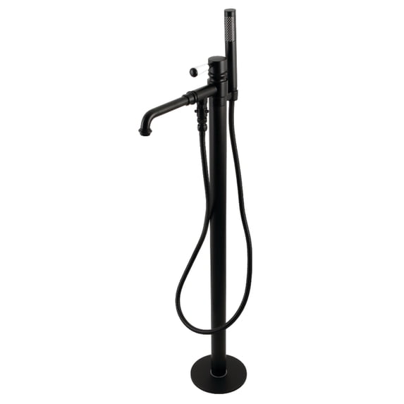 Kingston Brass KS7030DPL Paris Freestanding Tub Faucet with Hand Shower, Matte Black