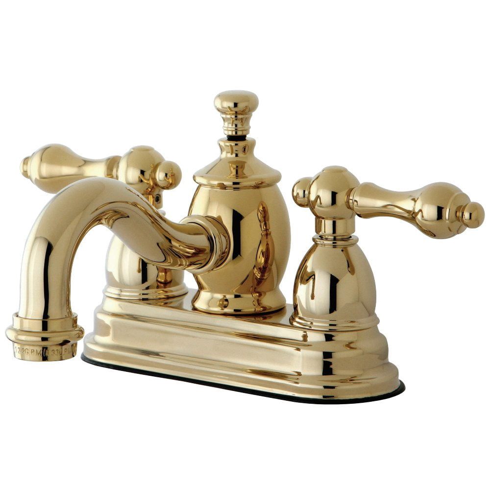 Kingston Brass American Classic Polished nickel Widespread 2-handle Mid-arc Residential Handle Bathroom Sink Faucet with Drain one_size | WLFSC1979ACL Kingston Brass American Classic Polished nickel Widespread 2-handle Mid-arc Residential Handle Bathroom Sink Faucet with Drain one_size | WLFSC1979ACL