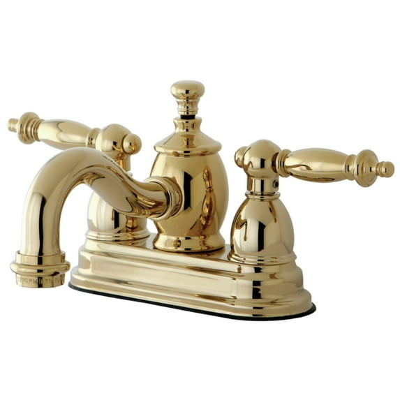 Kingston Brass KS7102TL 4 in. Centerset Bathroom Faucet, Polished Brass
