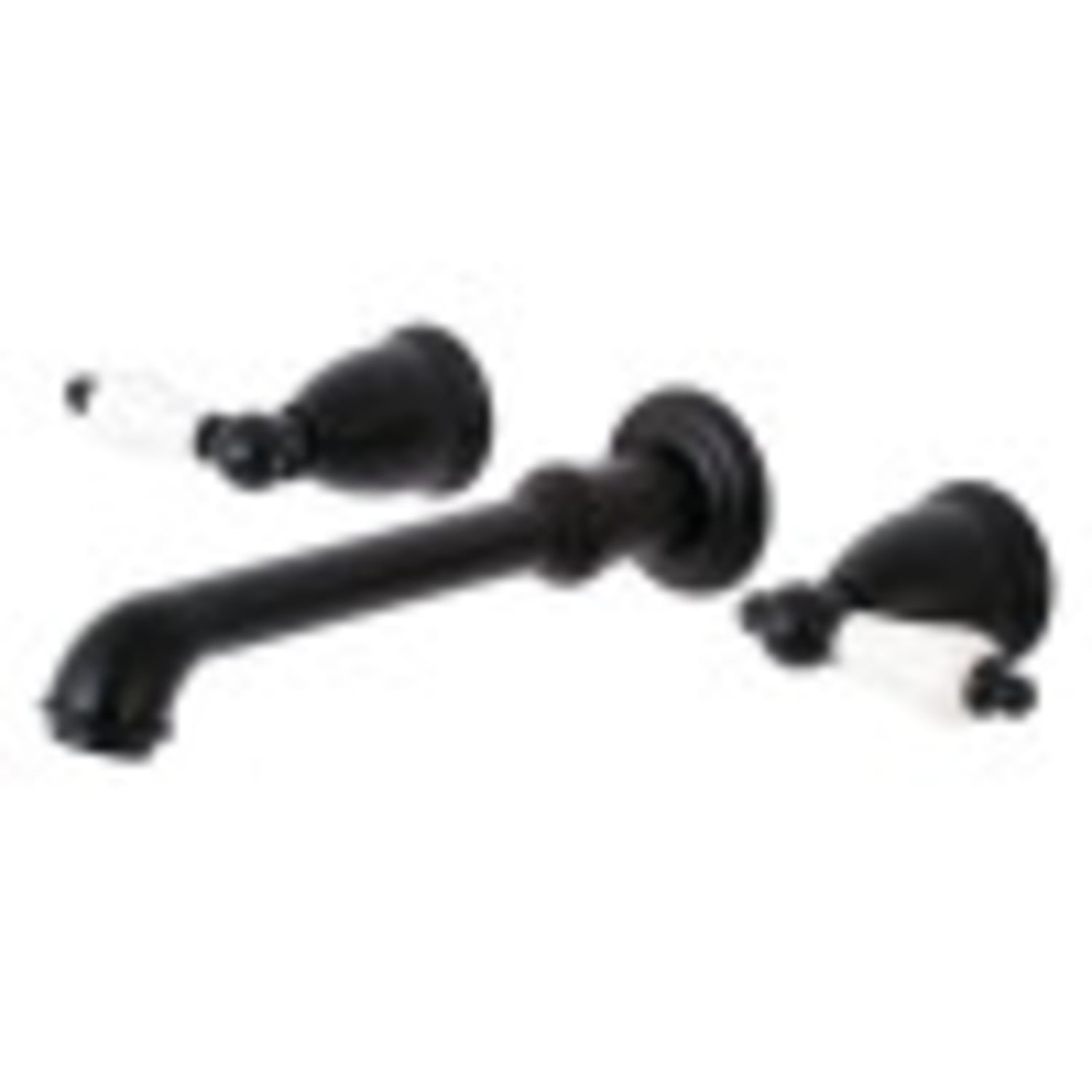 Kingston Brass KS7120PL 8" Center Wall Mount Bathroom Faucet, Matte Black