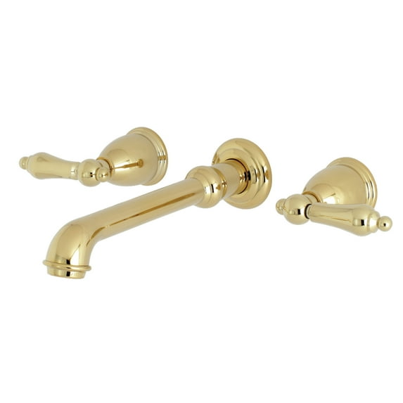 Kingston Brass KS7122AL 8-Inch Center Wall Mount Bathroom Faucet, Polished Brass