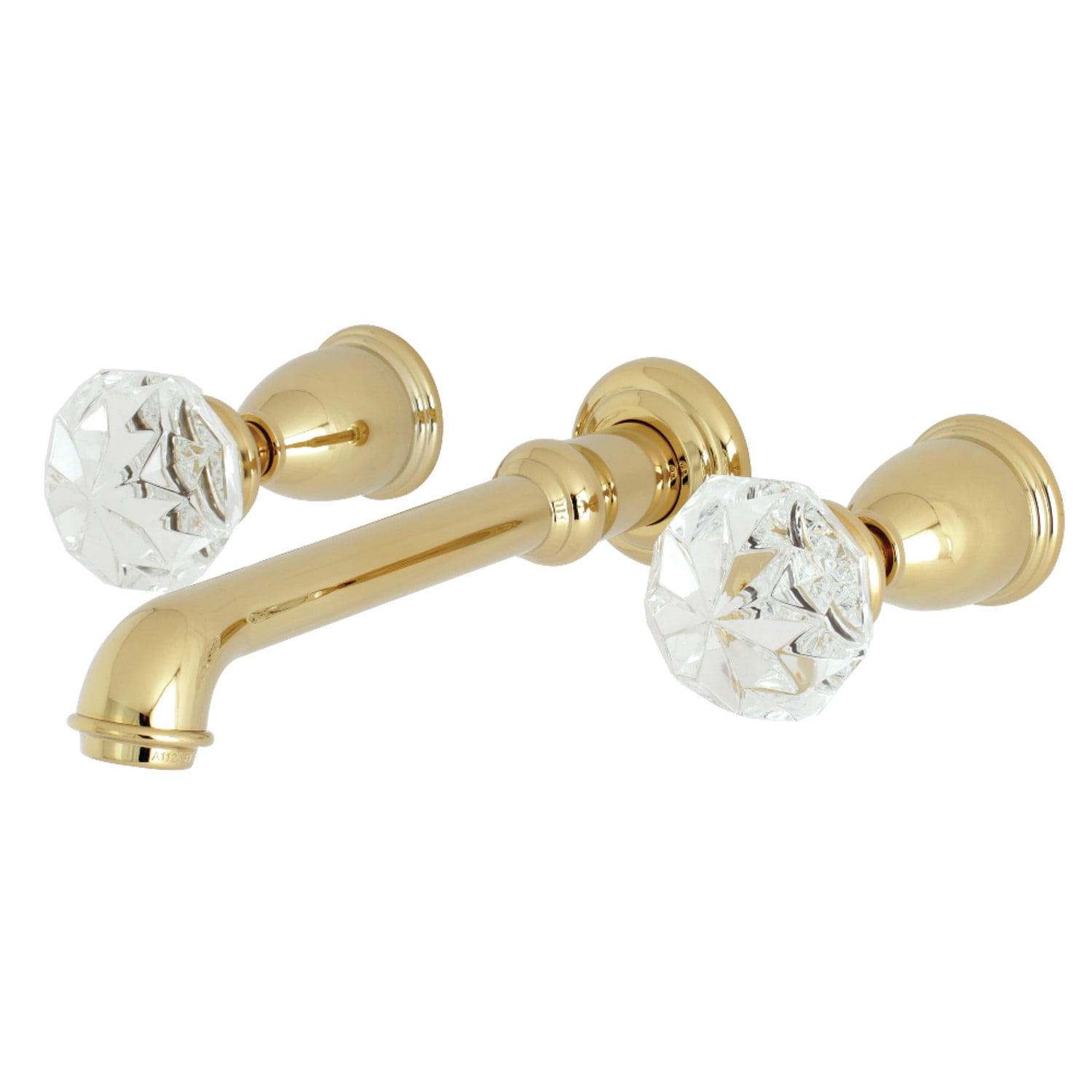 Krystal Onyx Polished Brass Wall Mounted Bathroom Faucet