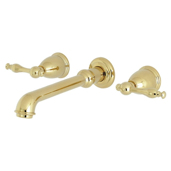 Kingston Brass KS7122NL 8-Inch Center Wall Mount Bathroom Faucet, Polished Brass