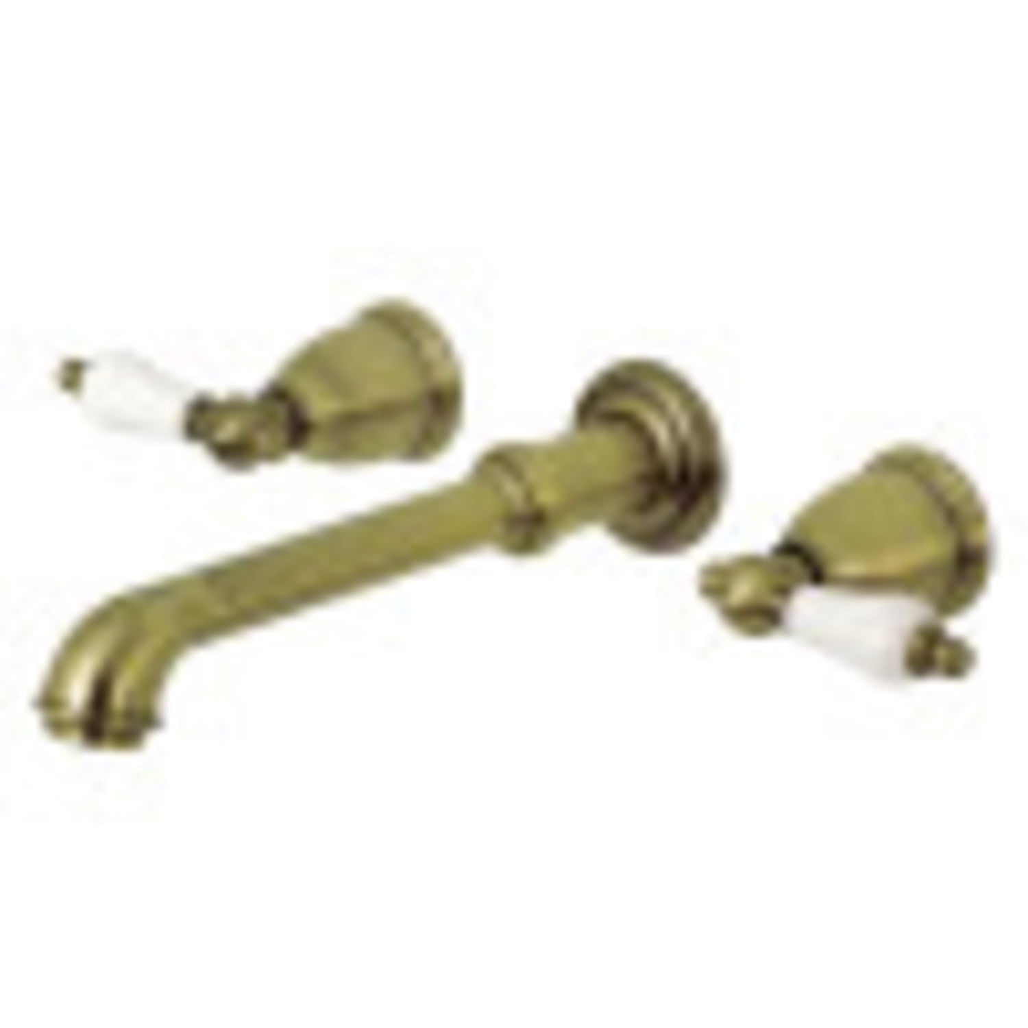 Kingston Brass KS7123PL 8-Inch Center Wall Mount Bathroom Faucet, Antique Brass