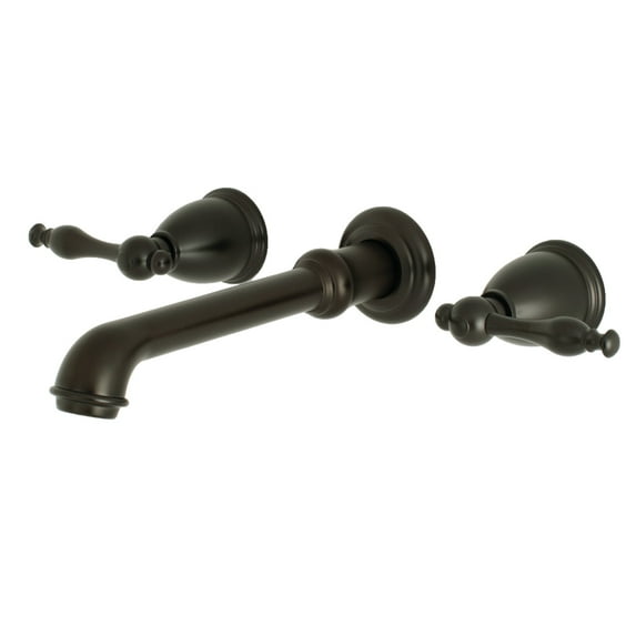 Kingston Brass KS7125NL Naples Two-Handle Wall Mount Bathroom Faucet, Oil Rubbed Bronze