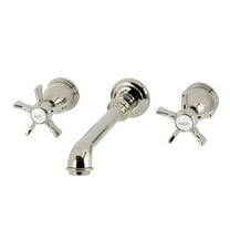 Kingston Brass KS7126NX Hamilton Double-Handle 3-Hole Wall Mount Bathroom Faucet in Polished Nickel