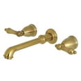thumbnail image 1 of Kingston Brass KS7127AL 8-Inch Center Wall Mount Bathroom Faucet, Brushed Brass, 1 of 5