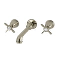 thumbnail image 1 of Kingston Brass KS7128BEX Essex Double-Handle 3-Hole Wall Mount Bathroom Faucet in Brushed Nickel, 1 of 5