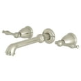 thumbnail image 1 of Kingston Brass KS7128NL Naples Two-Handle Wall Mount Bathroom Faucet, Brushed Nickel, 1 of 2