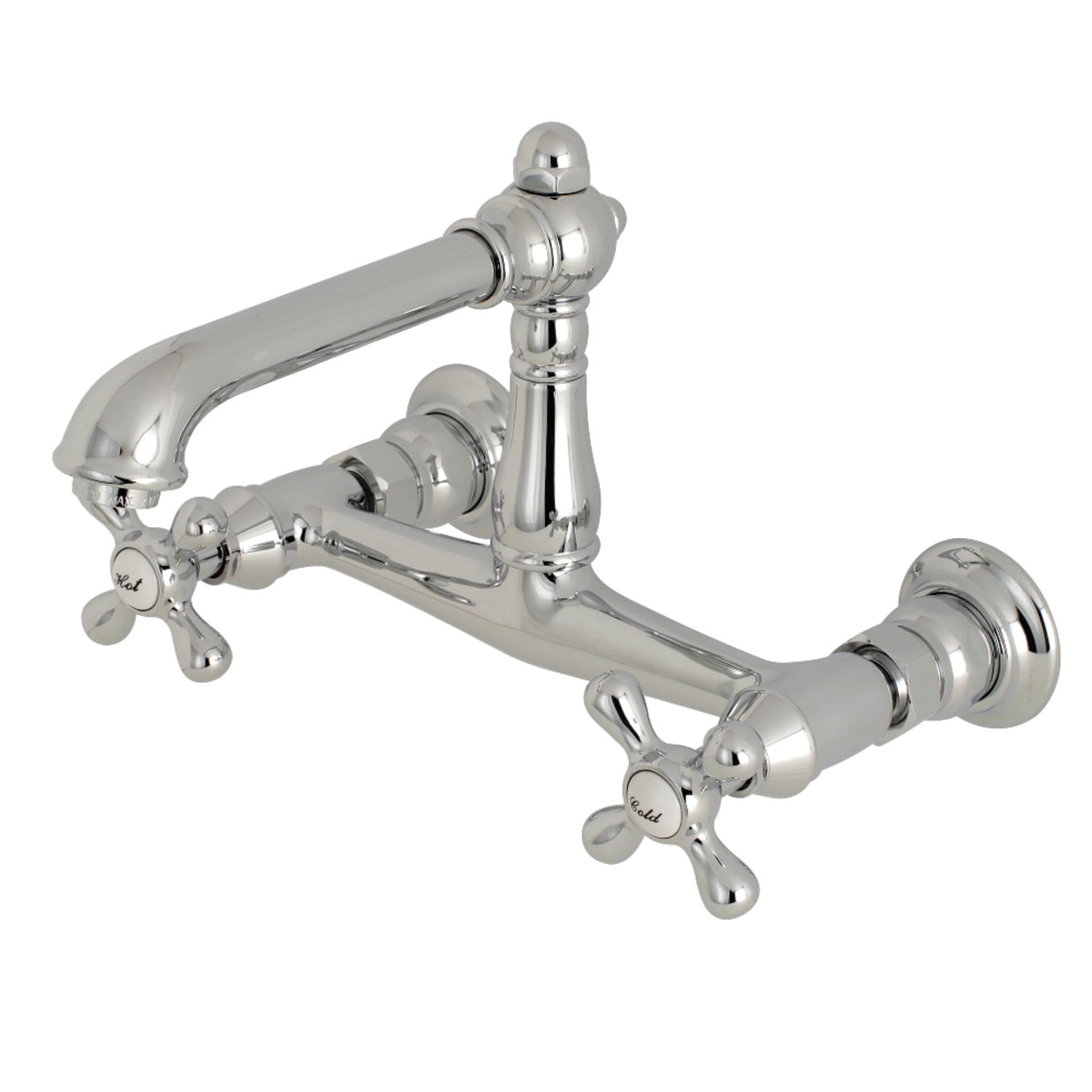 Traditional Elegance Polished Chrome Wall Mount Bathroom Faucet