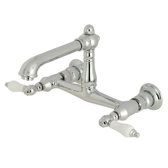 Kingston Brass KS7241PL Wall Mount Bathroom Faucet, Polished Chrome