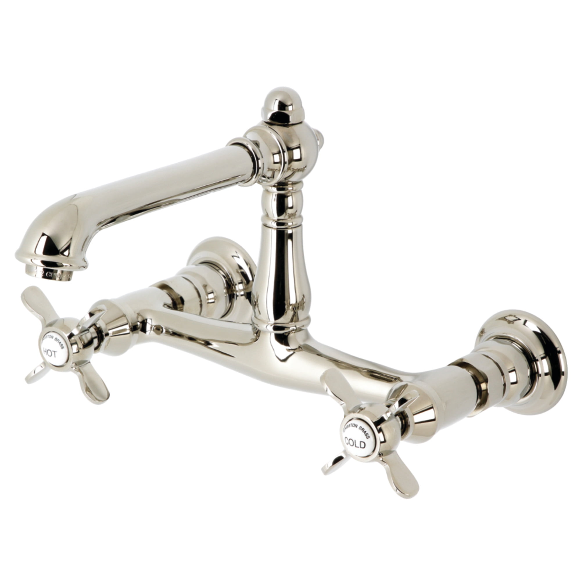 Kingston Brass KS7246BEX Essex Double-Handle Wall Mount Bathroom Faucet, Polished Nickel
