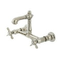thumbnail image 1 of Kingston Brass KS7256BEX Essex Double-Handle 2-Hole Wall Mount Bathroom Faucet in Polished Nickel, 1 of 8